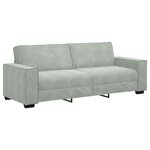 Canapé 3 pièces vidaXL avec coussins en velours gris clair