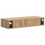 vidaXL Table d'appoint murale Chêne artisanal 87 5 x 34 5 x 17 cm