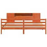 vidaXL Lit bibliothèque sans matelas cire marron 180x200 cm pin massif