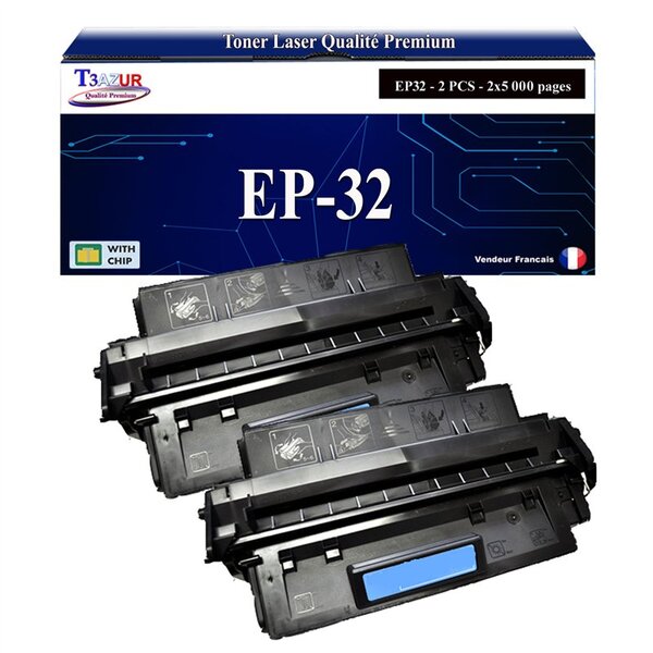 T3AZUR -2x Toners compatibles avec Canon EP32 (1561A003) pour Canon LBP1000  LBP1310  LBP32X  LBP470  LBP-1000  LBP-1310  LBP-32X  LBP-470