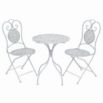 vidaXL Ensemble de bistro 3 Pièces acier blanc grisâtre