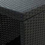 vidaXL Ensemble de bar de jardin 5 Pièces et coussins Résine tressée Noir
