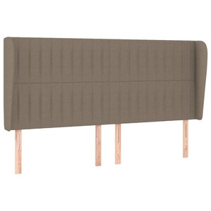 vidaXL Tête de lit avec oreilles Taupe 183x23x118/128 cm Tissu