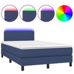 vidaXL Sommier à lattes de lit matelas et LED bleu 120x190 cm tissu
