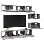 vidaXL Ensemble de meubles TV 6 Pièces Gris béton Bois d'ingénierie