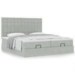 VidaXL Cadre de lit ottoman et matelas gris clair 180x200cm velours