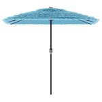 vidaXL Parasol de jardin avec mât en acier bleu 248x248x248 cm