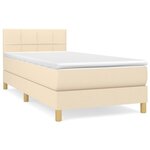 vidaXL Sommier à lattes de lit et matelas Crème 90x190 cm Tissu