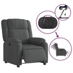 vidaXL Fauteuil inclinable électrique Gris foncé Tissu