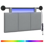 vidaXL Tête de lit suspendue Avec lumière LED Gris clair Tissu