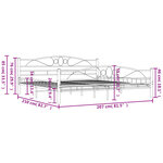 vidaXL Cadre de lit sans matelas blanc métal 200x200 cm