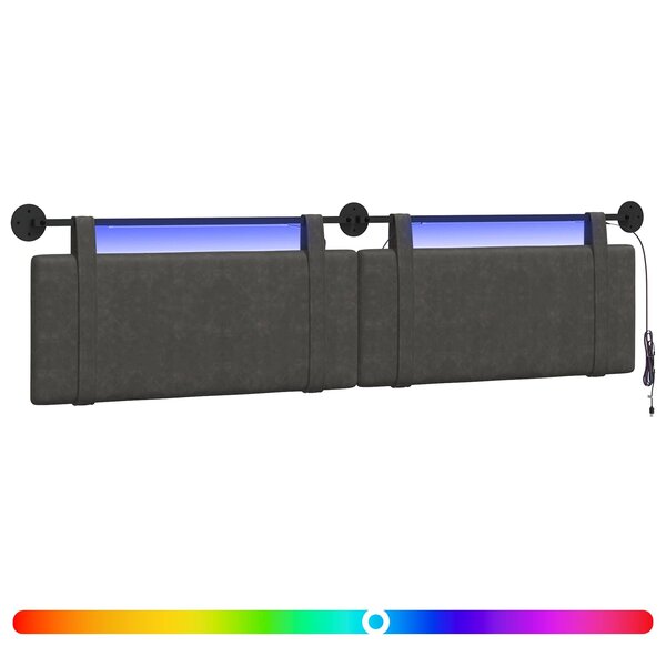 vidaXL Tête de lit suspendue Noir PU antique
