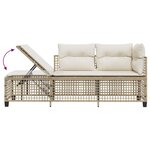 vidaXL Salon de jardin d'angle avec coussins 3Pièces beige résine tressée