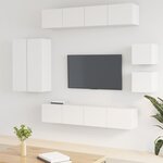 vidaXL Ensemble de meubles TV 8 Pièces Blanc Bois d'ingénierie