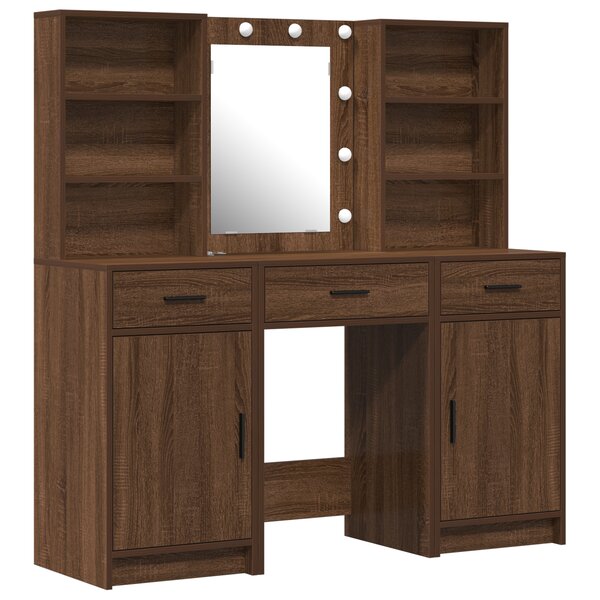 vidaXL Ensemble de coiffeuse 3 pièces en bois vieux et en bois d'ingénierie