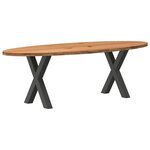 vidaXL Table à manger marron clair bois de chêne massif ovale