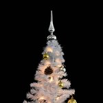 vidaXL Arbre de Noël artificiel pré-éclairé avec boules blanc 210 cm