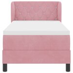 Lit boxspring vidaXL avec matelas rose 80x200 cm en velours
