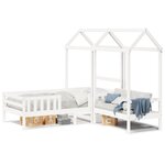 vidaXL Ensemble de lit et de banc avec toit sans matelas 75x190 cm