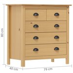 vidaXL Buffet Hill 79x40x80 cm Bois de pin solide