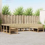 vidaXL Ensemble de canapés d'extérieur 9 Pièces Blanc et Beige