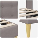 vidaXL Cadre de lit avec tête de lit Taupe 200 x 200 cm Tissu