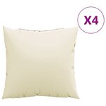 vidaXL Coussins de canapé lot de 4 crème 50x50 cm tissu
