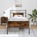 vidaXL Cadre de lit sans matelas chêne fumé 90x190cm bois d'ingénierie
