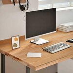 vidaXL Dessus de bureau marron clair bois chêne massif rectangulaire