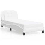 vidaXL Cadre de lit sans matelas Zadar blanc 100x200 cm similicuir