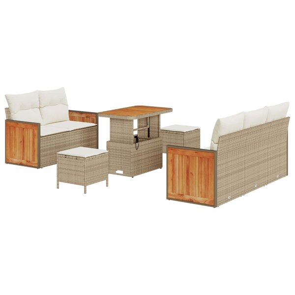 vidaXL Ensemble de canapé de jardin avec coussin 8 Pièces Beige et crème