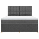 vidaXL Sommier à lattes de lit avec matelas Gris foncé 180x200cm Tissu