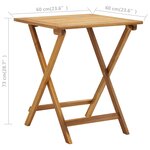 vidaXL Ensemble de bistro pliable 3 Pièces et coussins bois acacia solide