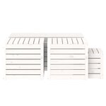 vidaXL Ensemble de boîtes de jardin 4 Pièces blanc bois de pin massif