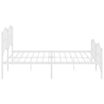 vidaXL Cadre de lit métal sans matelas et pied de lit blanc 193x203 cm