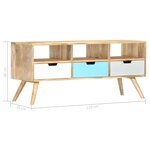 vidaXL Meuble TV 110x35x48 cm Bois de manguier massif