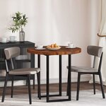 vidaXL Plateau de table Marron Clair Ø 80 x 4 cm Bois de chêne massif