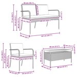 vidaXL Ensemble de jardin Gris polyrotin