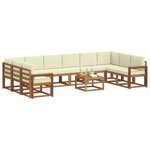 vidaXL Ensemble de canapés d'extérieur 11 pc Naturel et Crème