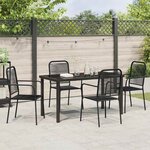 vidaXL Ensemble de salle à manger pour jardin 5 Pièces Noir