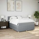 vidaXL Sommier à lattes de lit avec matelas Gris clair 140x190cm Tissu