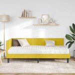 vidaXL Cadre de lit d'angle avec matelas 2 pc Jaune 90 x 200 cm