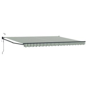 vidaXL Auvent rétractable électrique Vert et blanc 5 x 3 m