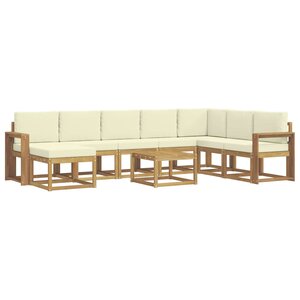 vidaXL Ensemble de canapés d'extérieur 9 pc Blanc et crème