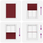 vidaXL Store plissé rouge bordeaux 85x100 cm largeur du tissu 84 4 cm