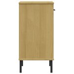 vidaXL Armoire console avec pieds en métal Marron Bois pin massif OSLO