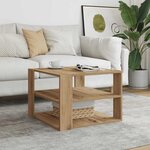 vidaXL Table basse chêne artisanal 58x58x40 cm bois d'ingénierie