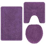 vidaXL Tapis de bain 3 Pièces Violet 50 x 50 cm Polypropylène