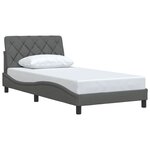 vidaXL Cadre de lit sans matelas gris foncé 100x200 cm tissu