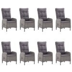 vidaXL Ensemble à manger de jardin 9 Pièces Résine tressée et verre Gris